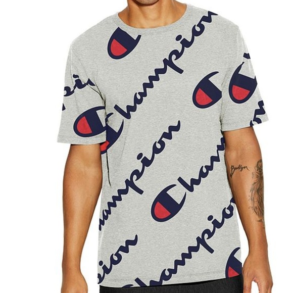 champion all over script shirt